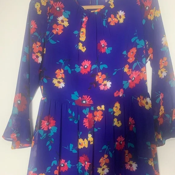 Calvin Klein Blue floral shift dress - Picture 2 of 6